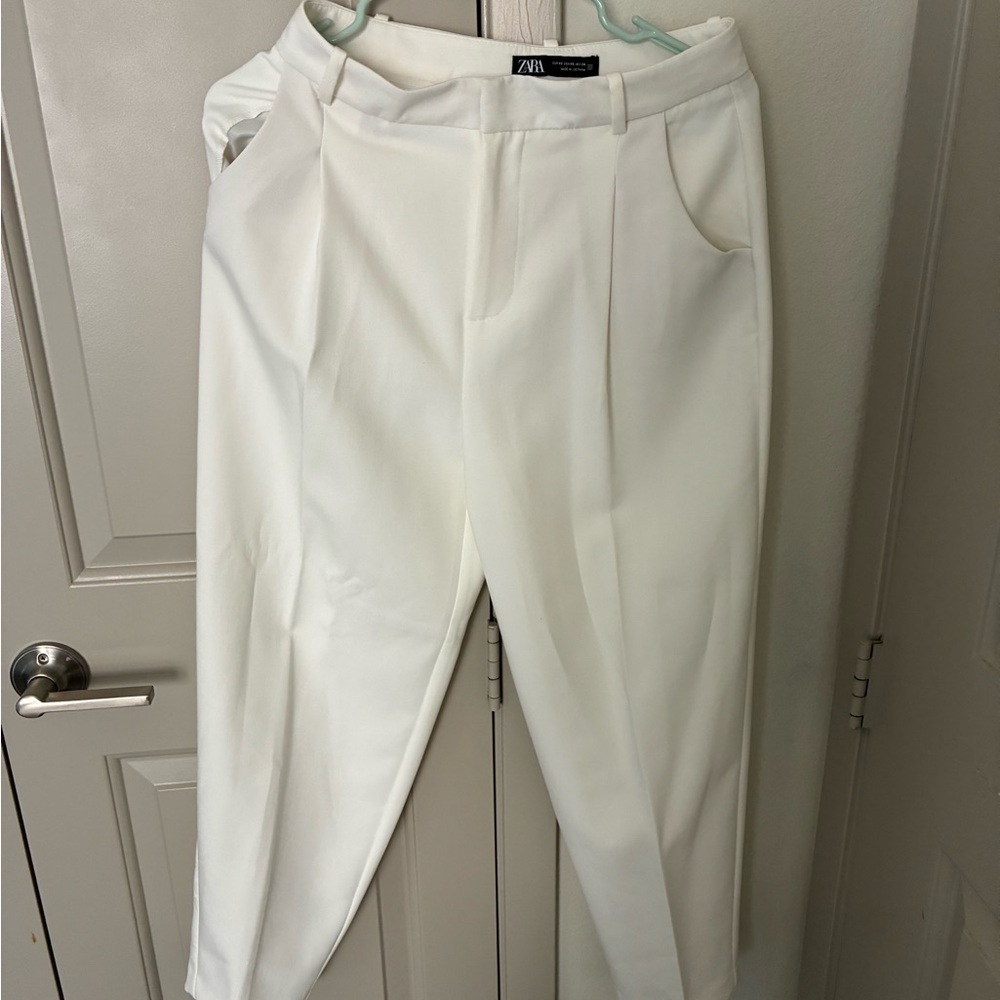 Zara Crisp White Trousers